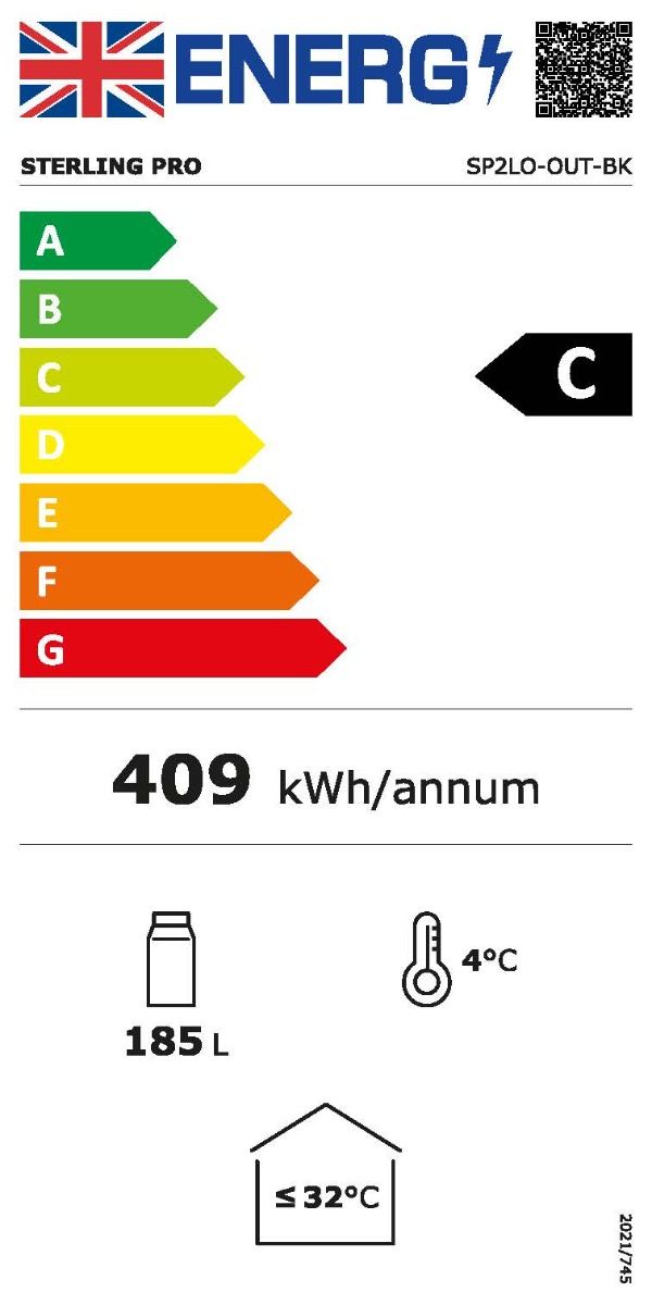 Sterling Pro Green Hinged Double Door Low Height Black Outdoor Bottle Cooler 180 x 330ml Bottles | SP2LO-OUT-BK Outdoor Bottle Coolers Sterling Pro