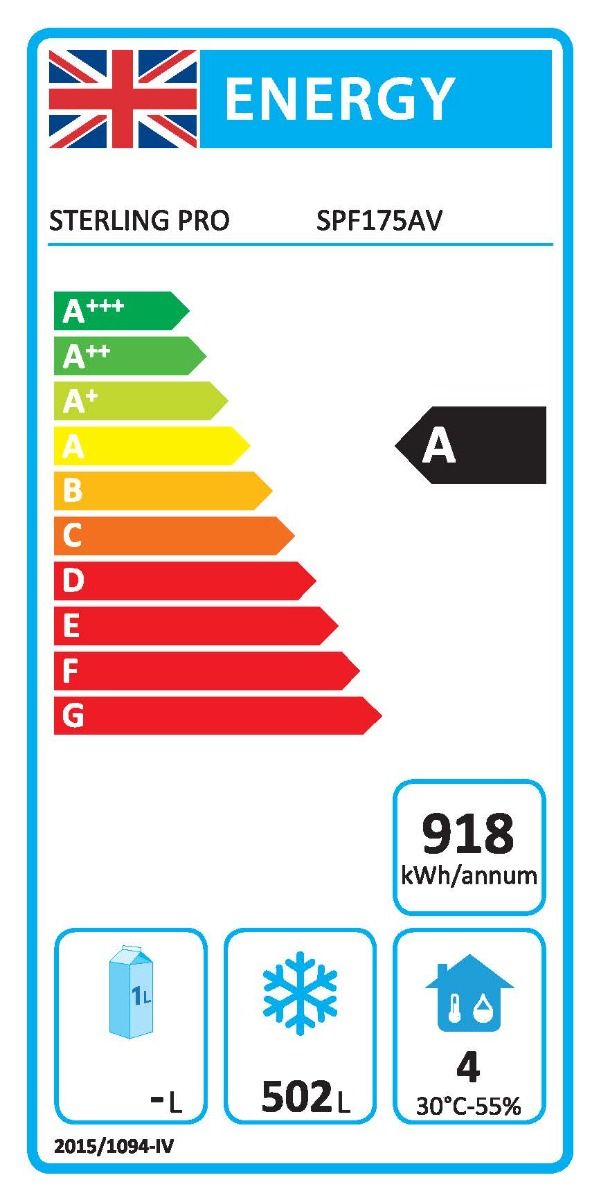 Sterling Pro Cobus Single Door Gastronorm Freezer - 700 Ltr A-Energy Rated | SPF175AV Refrigeration Uprights - Single Door Sterling Pro