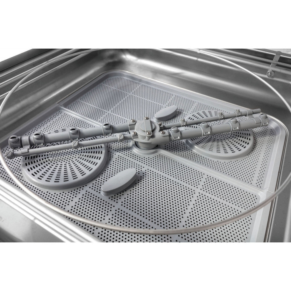 Prodis Entry Level Electromechincal 500mm Basket Hood Dishwasher, Gravity Drain | JET100 Pass Through Hood Dishwashers Prodis