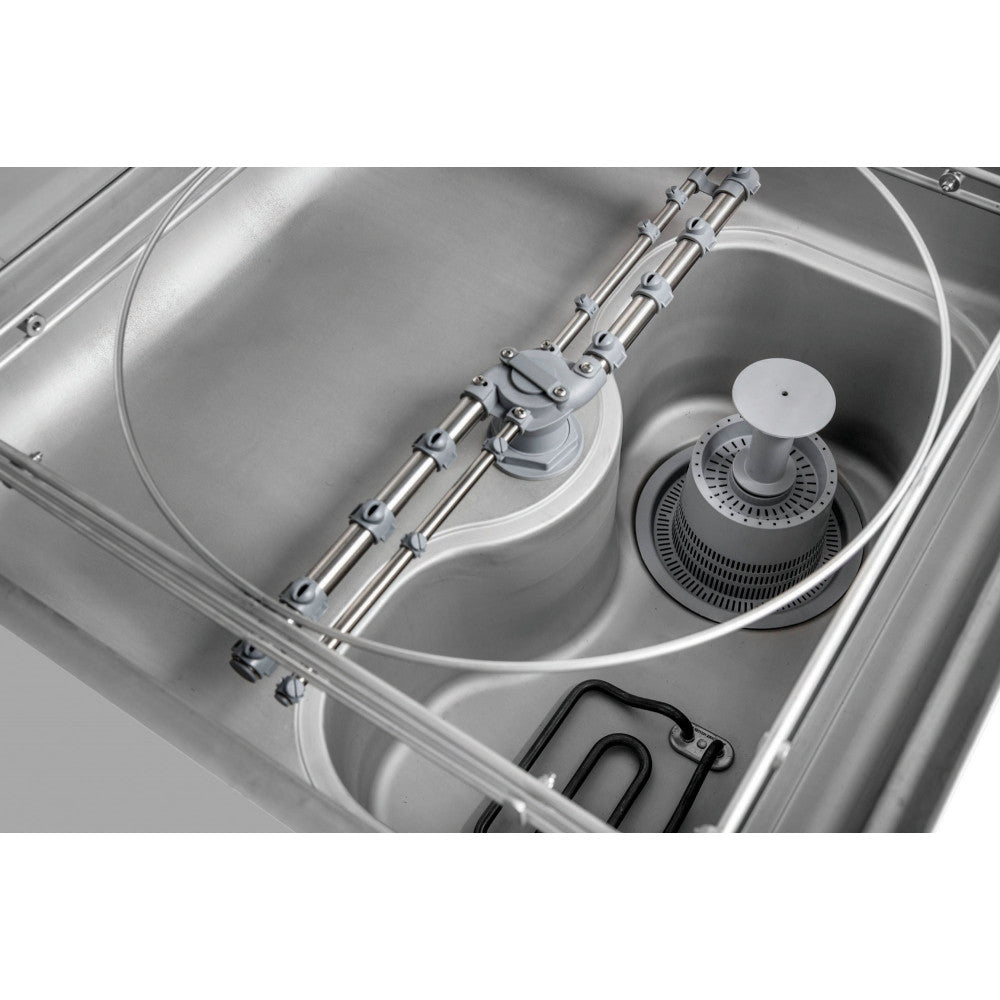 Prodis T1215BT Hood Passthrough Dishwasher | Commercial Gravity Drain with Air Break Tank Pass Through Hood Dishwashers Prodis