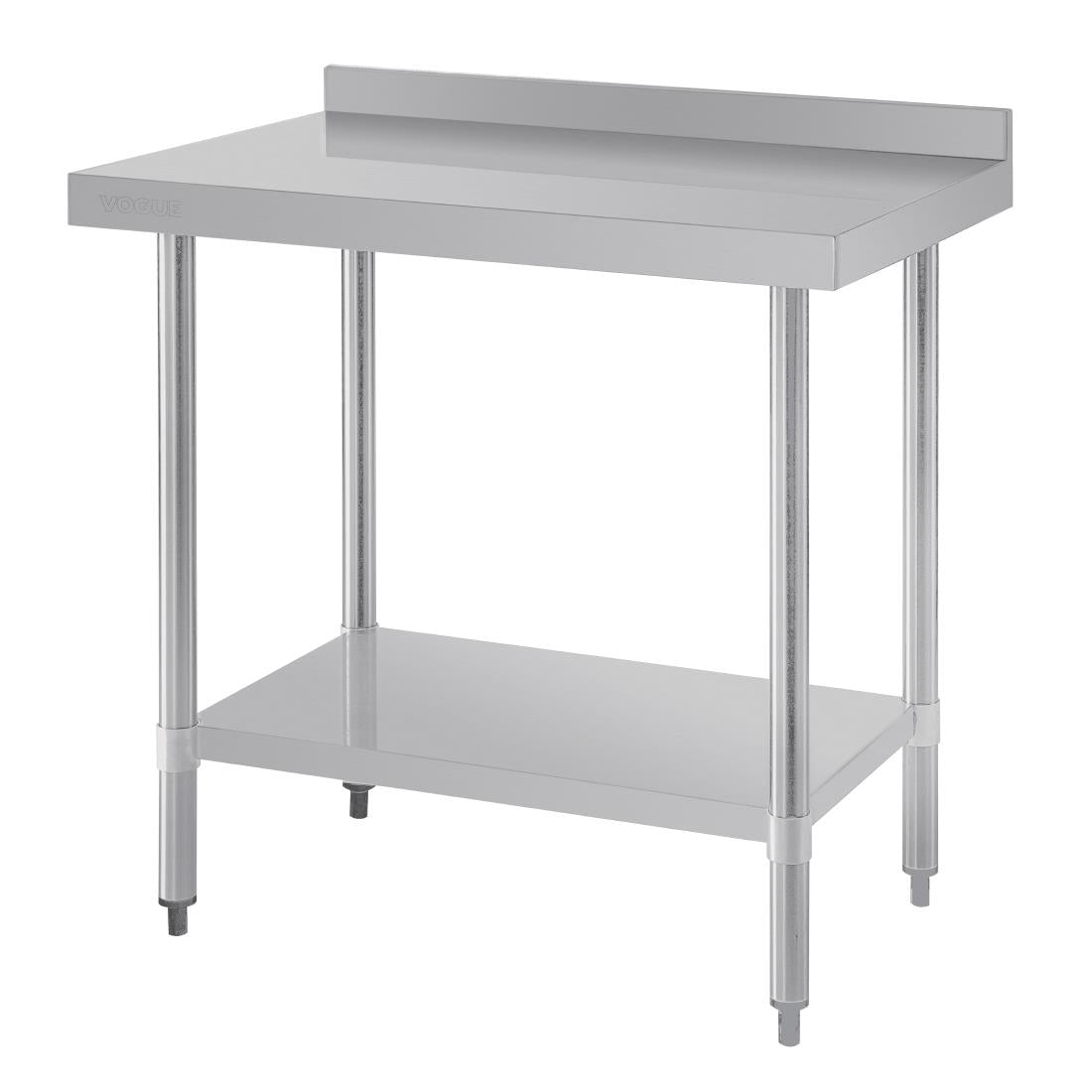 Vogue Stainless Steel Prep Table with Upstand 900mm - T380 Stainless Steel Wall Tables Vogue