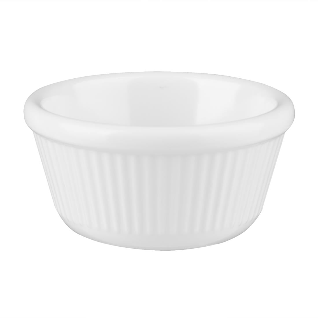 Olympia Kristallon Melamine Fluted Ramekins White 70mm (Pack of 12) - T700 Melamine and Polycarbonate Olympia