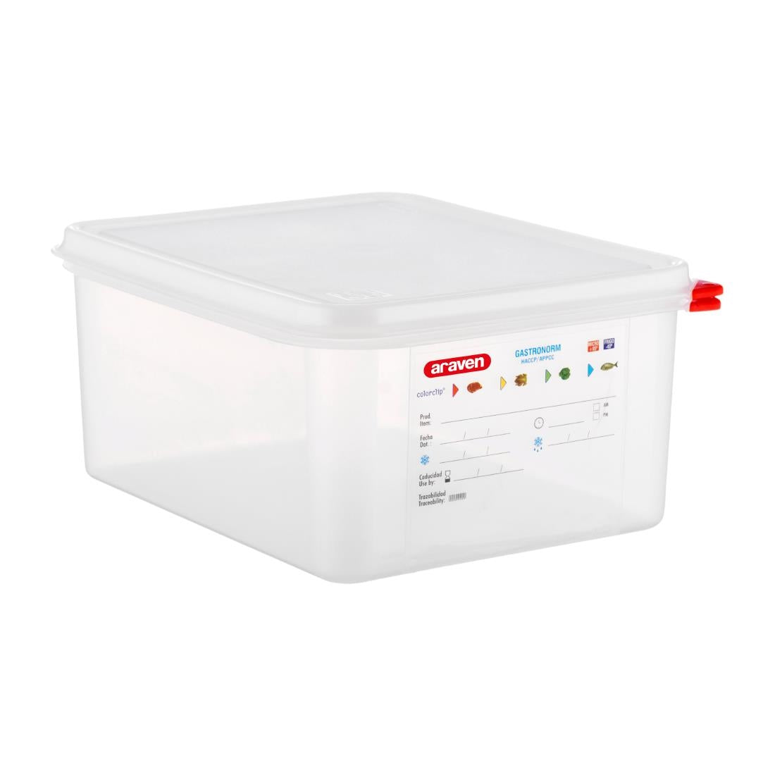 Araven Polypropylene 1/2 Gastronorm Food Container 10Ltr (Pack of 4) - T988 Araven