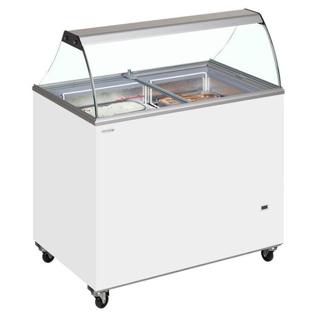 Tefcold Scoop Ice Cream Counter Display Freezer 10 x 5 Litre - IC400SC + CANOPY Ice Cream Display Freezers Tefcold   