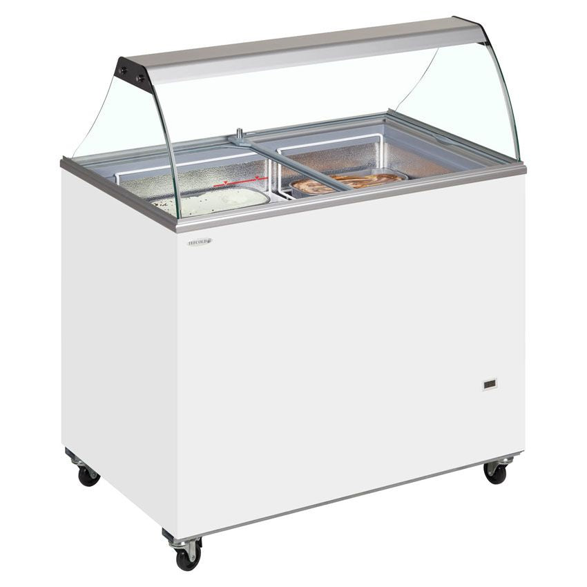 Tefcold Scoop Ice Cream Counter Display Freezer 12 x 5 Litre - IC500SC + CANOPY Ice Cream Display Freezers Tefcold