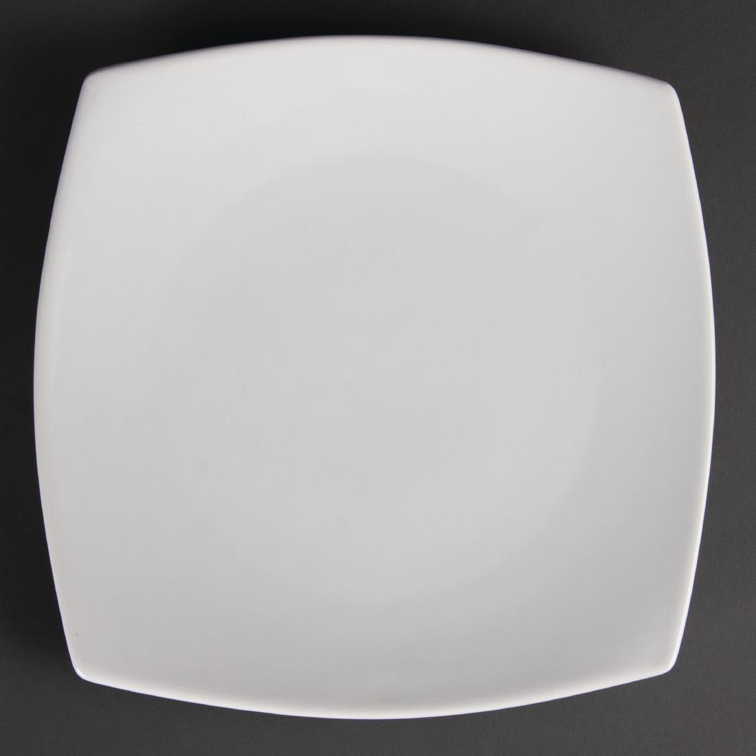 Olympia Whiteware Rounded Square Plates 240mm (Pack of 12) - U170 Plates Olympia