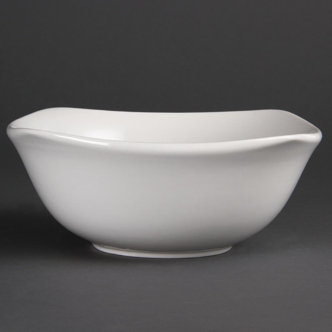 Olympia Whiteware Rounded Square Bowls 220mm (Pack of 12) - U175 Bowls Olympia