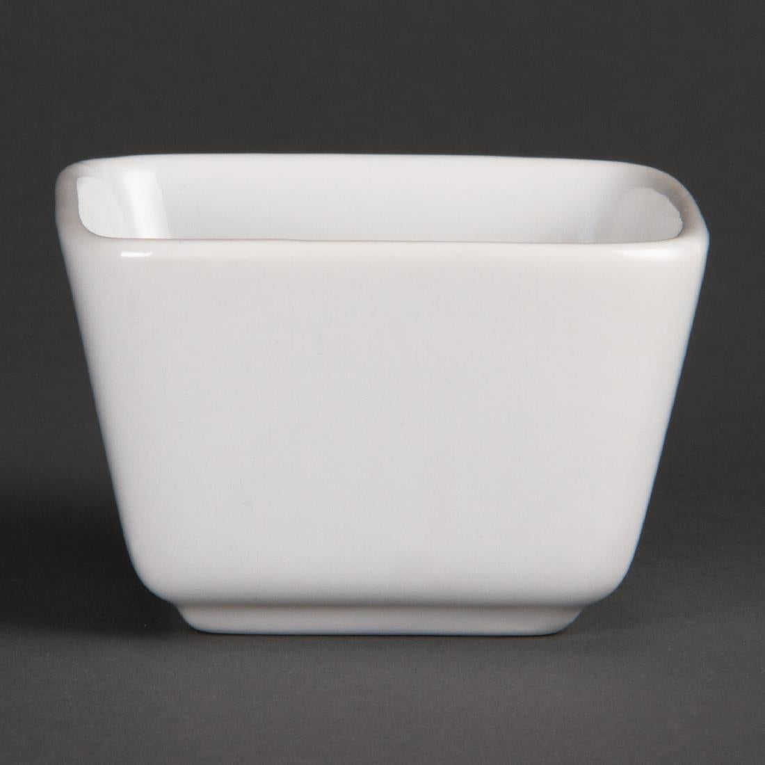 Olympia Whiteware Tall Square Mini Dishes 75mm (Pack of 12) - U178 Olympia Crockery Olympia