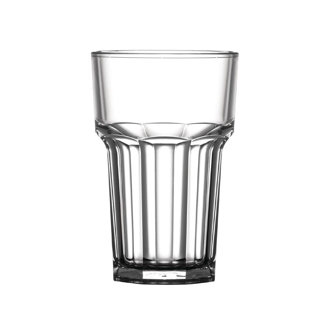 BBP Polycarbonate Nucleated American Hi Ball Glasses Half Pint CE Marked (Pack of 36) - U407 Plastic Drinkware BBP