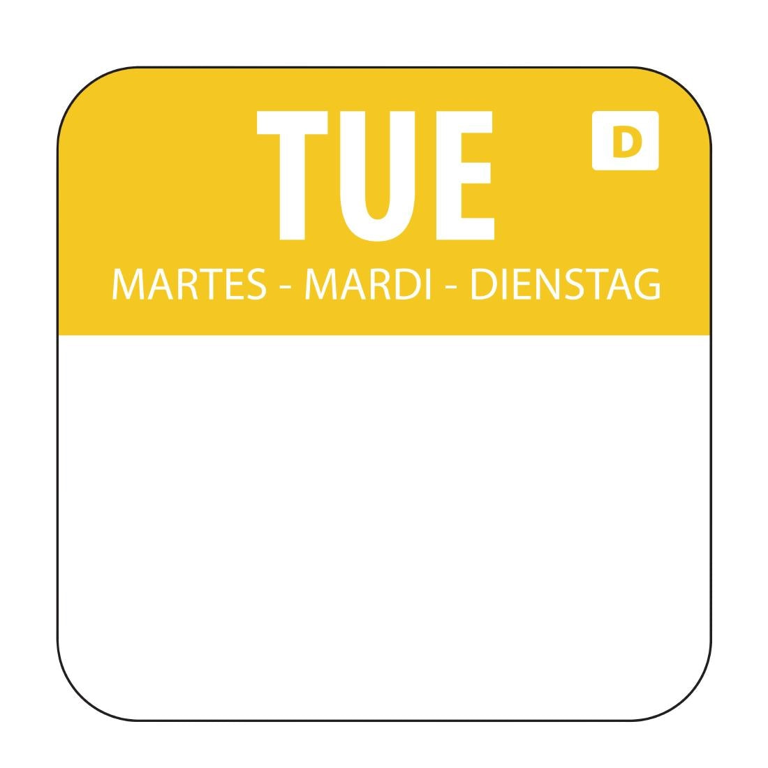 Hygiplas Dissolvable Food Rotation Labels Tuesday (Pack of 1000) - U778 Hygiplas