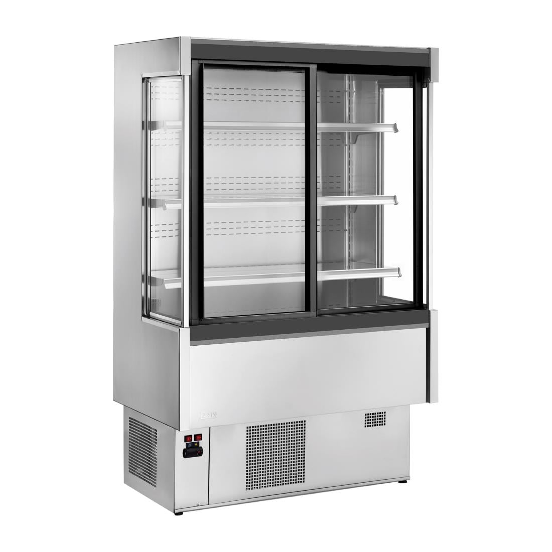 Zoin Silver Multideck Display Stainless Steel Finish with Sliding Doors 1000mm - UA056-100 Refrigerated Merchandisers Zoin