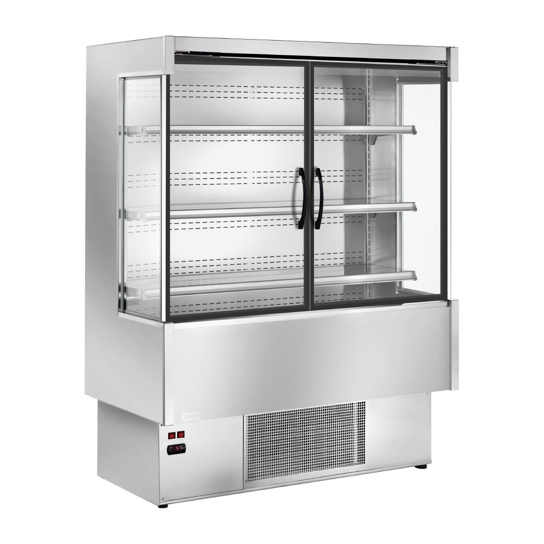 Zoin Silver Multideck Display Stainless Steel Finish with Hinged Doors 1500mm - UA057-120 Refrigerated Merchandisers Zoin