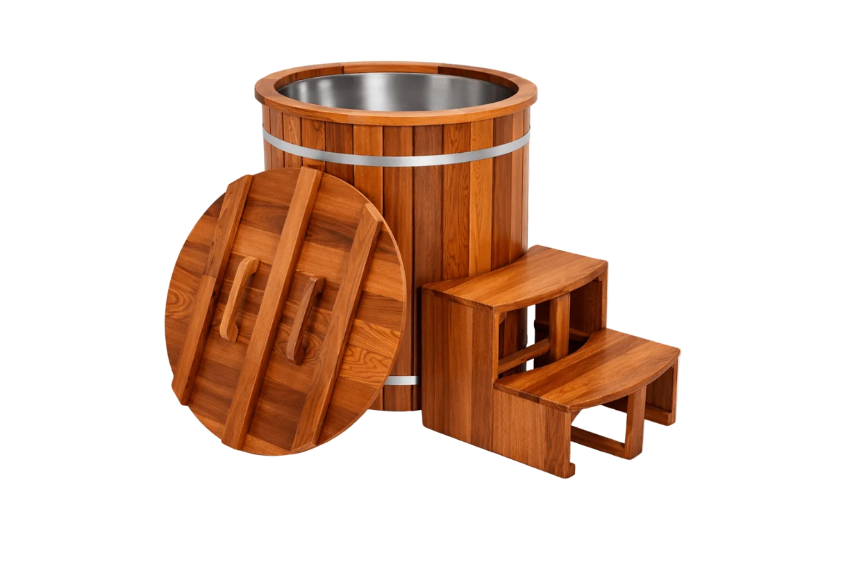 Empire Kove Ice Bath – Cedar Wood Cold Plunge with 304 Stainless Steel Liner & Step Ladder | KOVE-ICE1 Ice Baths & Cold Plunges Kove Designs