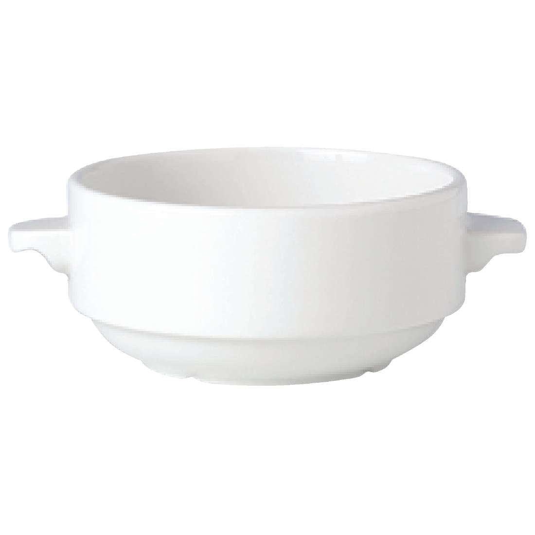 Steelite Simplicity White Lugged Stacking Soup Cups 285ml (Pack of 36) - V0015 Cups and Mugs Steelite