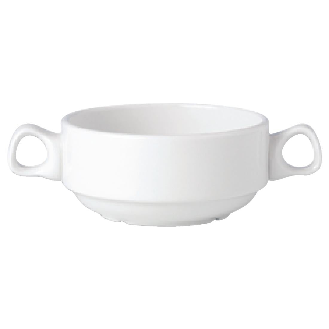 Steelite Simplicity White Handled Stacking Soup Cups 285ml (Pack of 36) - V0017 Cups and Mugs Steelite