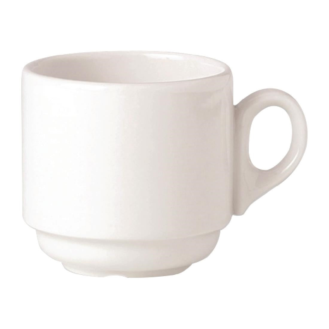 Steelite Simplicity White Atlanta Stacking Cups 212ml (Pack of 36) - V0040 Cups and Mugs Steelite
