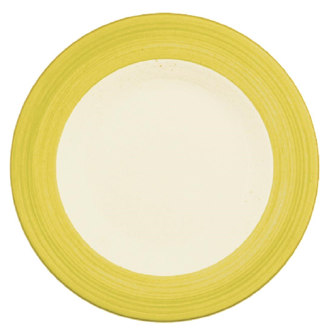 Steelite Rio Yellow Slimline Plates 255mm (Pack of 24) - V2966 Plates Steelite