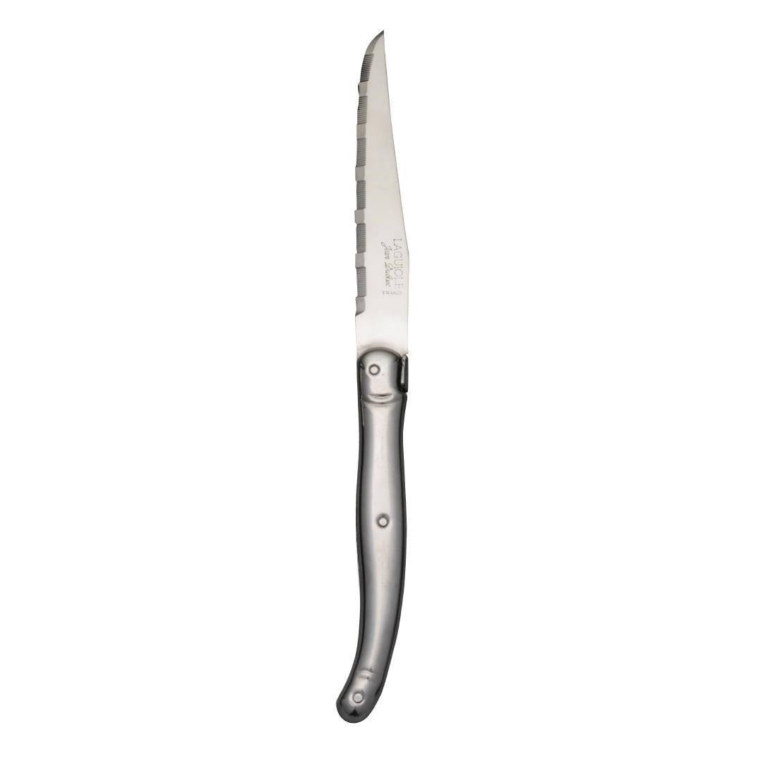 Laguiole Serrated Steak Knife Stainless Steel Handle (Pack of 6) - V598 Laguiole