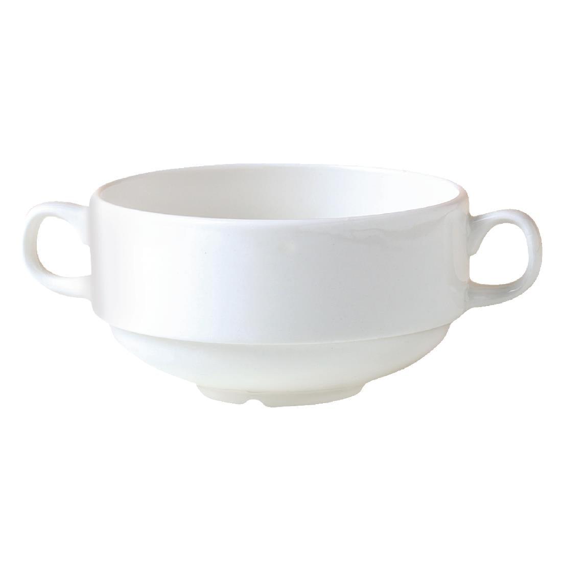 Steelite Monaco White Stacking Handled Soup Cups 285ml (Pack of 36) - V6873 Cups and Mugs Steelite