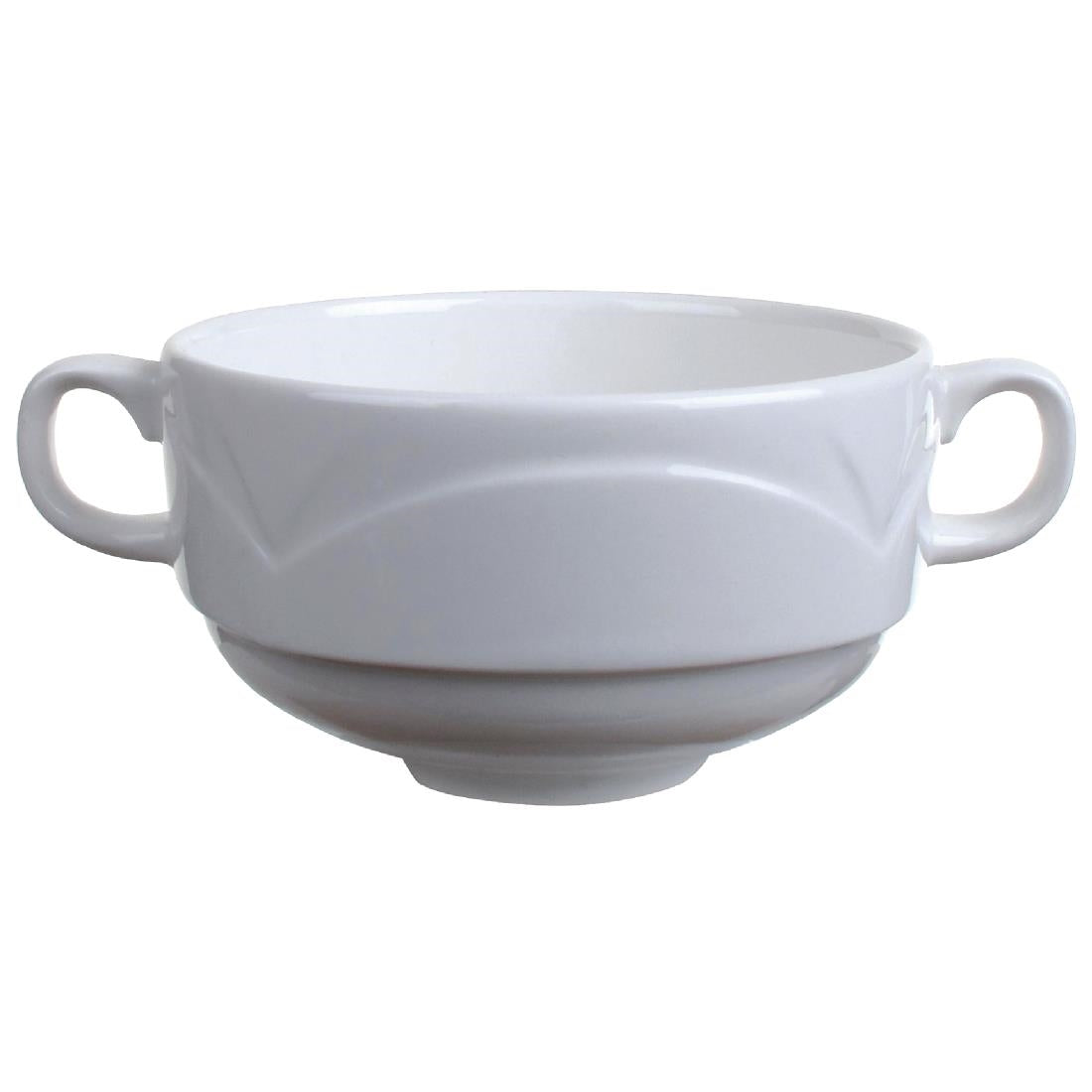Steelite Bianco Handled Soup Cups 284ml (Pack of 36) - V8230 Cups and Mugs Steelite