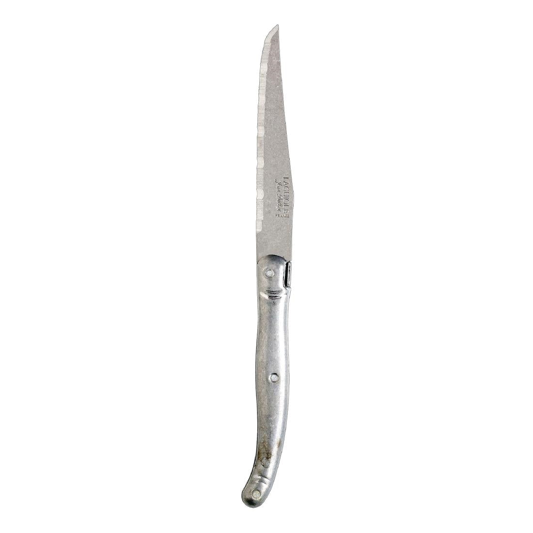 Laguiole Serrated Steak Knives Vintage Stainless Steel Handle (Pack of 6) - VV1144 Laguiole
