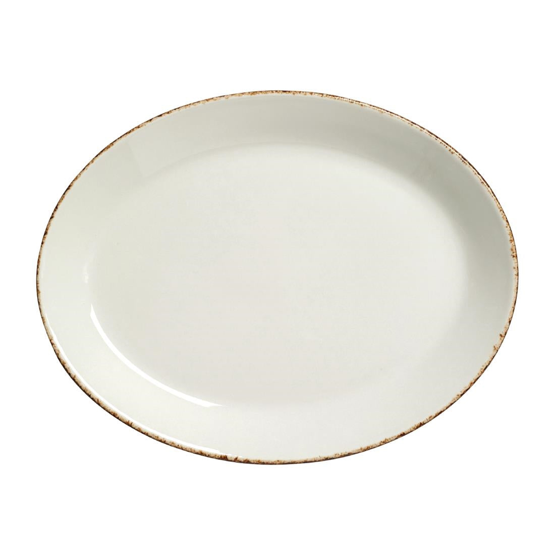 Steelite Brown Dapple Oval Coupe Plates 280mm (Pack of 12) - VV1316 Plates Steelite