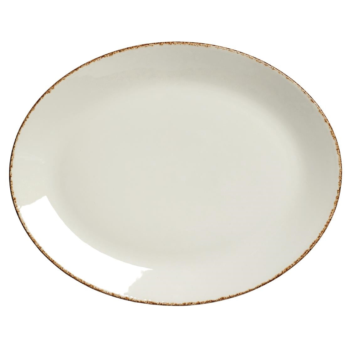Steelite Brown Dapple Oval Coupe Plates 342mm (Pack of 12) - VV1318 Plates Steelite