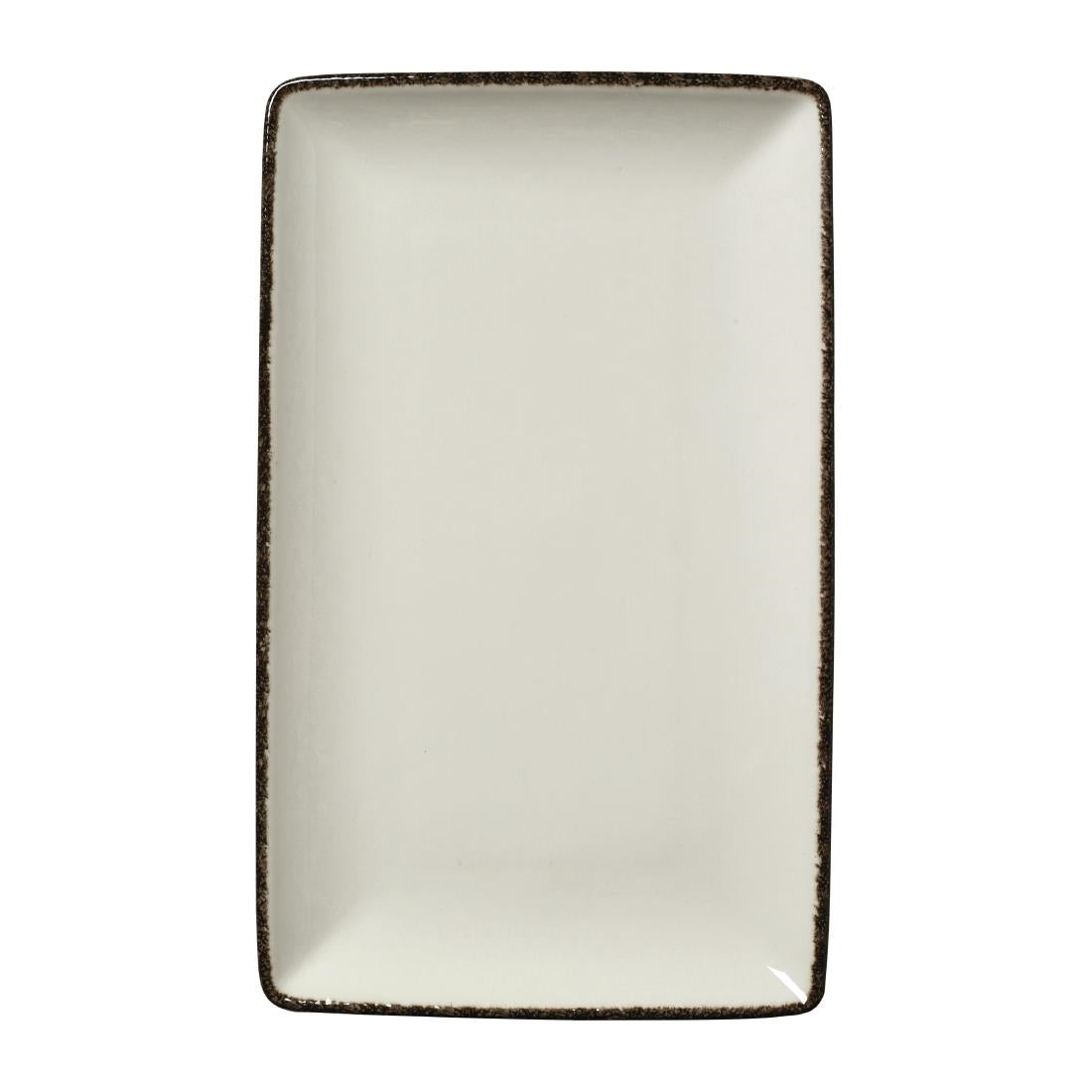 Steelite Charcoal Dapple Rectangle One Plates 270 x 167mm (Pack of 6) - VV1328 Plates Steelite