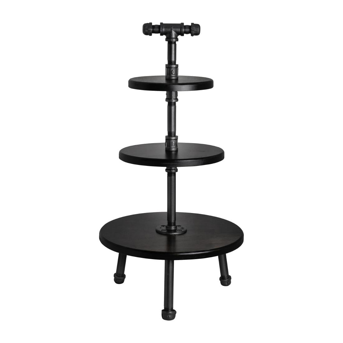 Steelite Gun Metal Pipe Stand 3-Tier 355x674mm - VV3454 Steelite