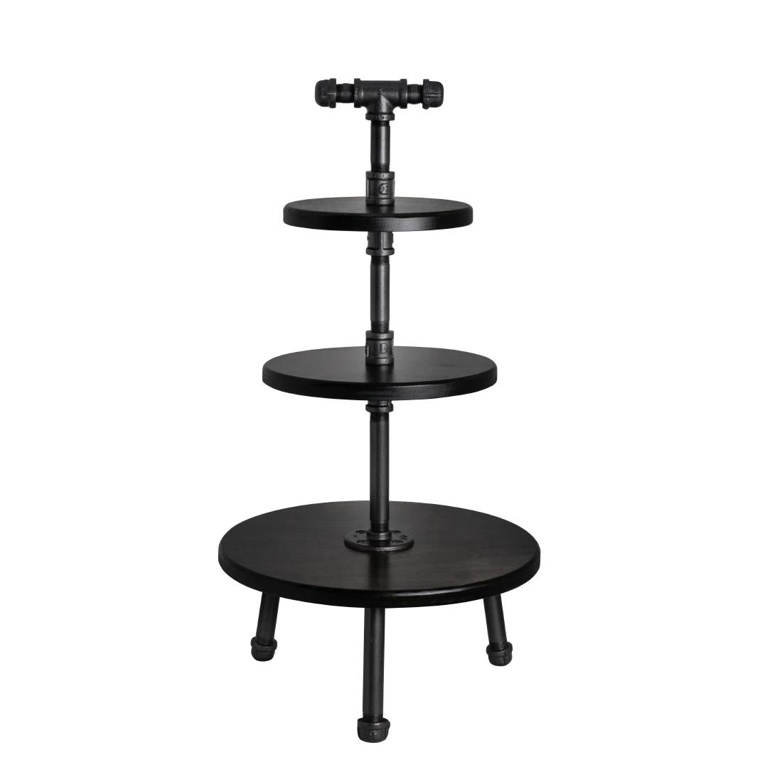 Steelite Gun Metal Pipe Stand 3-Tier 355x509mm - VV3455 Steelite
