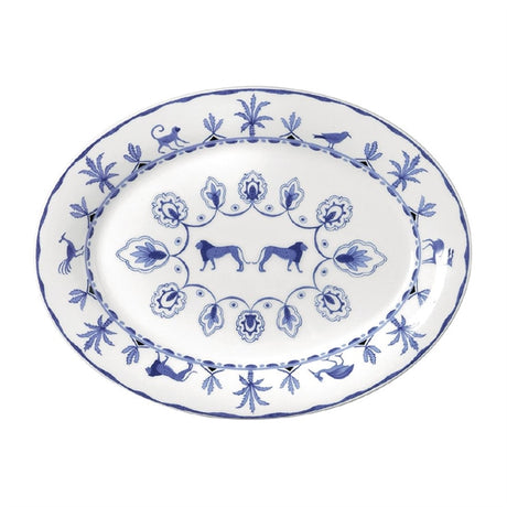 William Edwards Sultan's Garden Blue Oval Tray Misc 350mm (Pack of 6) - VV3975 William Edwards Fine Bone Chin Steelite