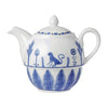 William Edwards Sultan's Garden Blue Tea For One Teapot Coupe 460ml (Pack of 6) - VV3984 William Edwards Fine Bone Chin Steelite