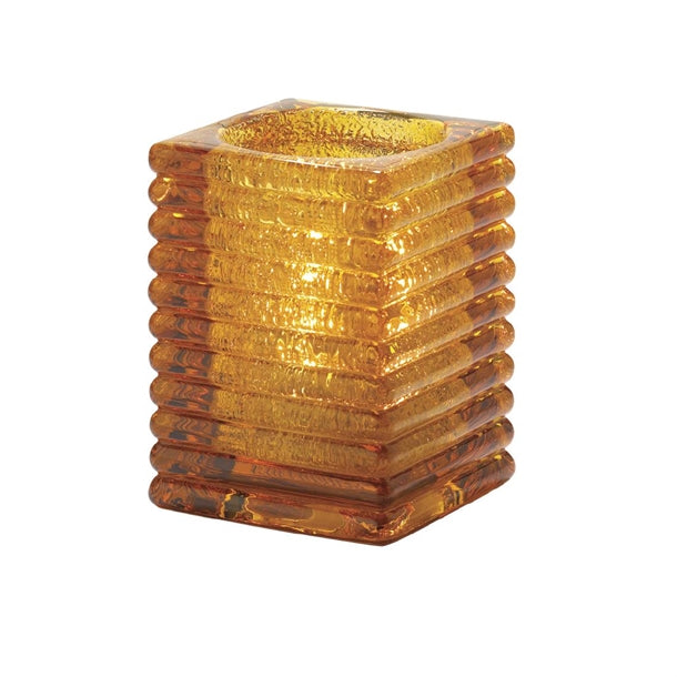 Hollowick Horizontal Rib Block Amber Jewel Glass Lamp 71mm x 105mm (Pack of 6) - VV4027 Hollowick