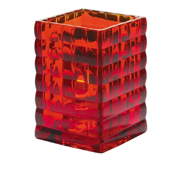 Hollowick Optic Block Ruby Glass Lamp 67mm x 95mm (Pack of 6) - VV4030 Hollowick