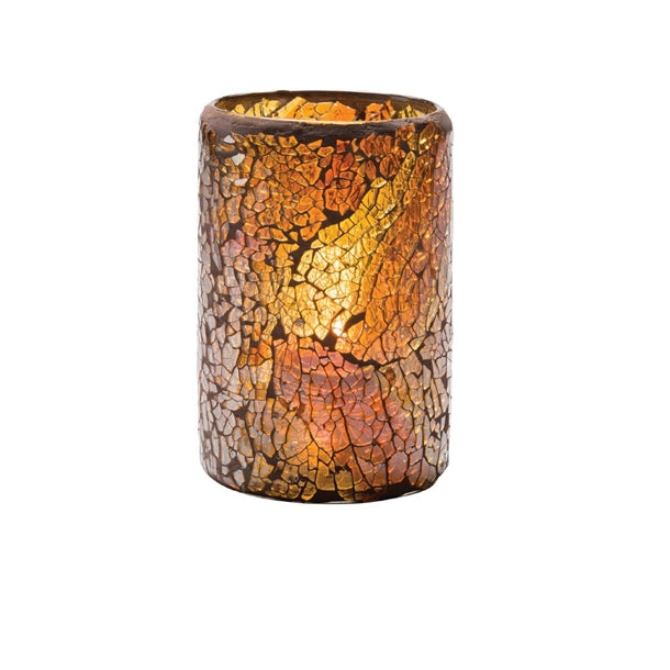 Hollowick Gold Crackle Glass Cylinder Lamp 80mm x 114mm (Pack of 24) - VV4047 Hollowick