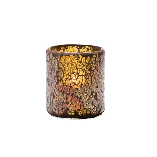 Hollowick Crackle Gold Crackle Glass Votive Lamp 76mm x 80mm (Pack of 36) - VV4072 Hollowick