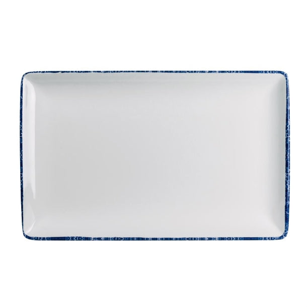 Steelite Blue Dapple Rectangle Trays 305 x 191mm (Pack of 12) - VV4406 Melamine and Polycarbonate Steelite
