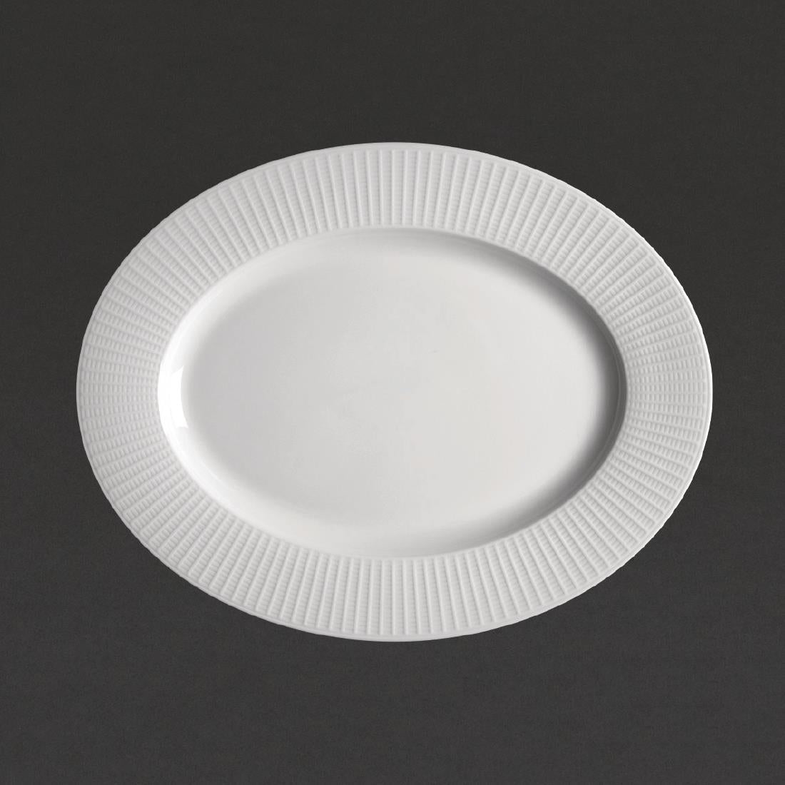 Steelite Willow Oval Plate. length 330mm. (Pack of 12) - VV676 Plates Steelite