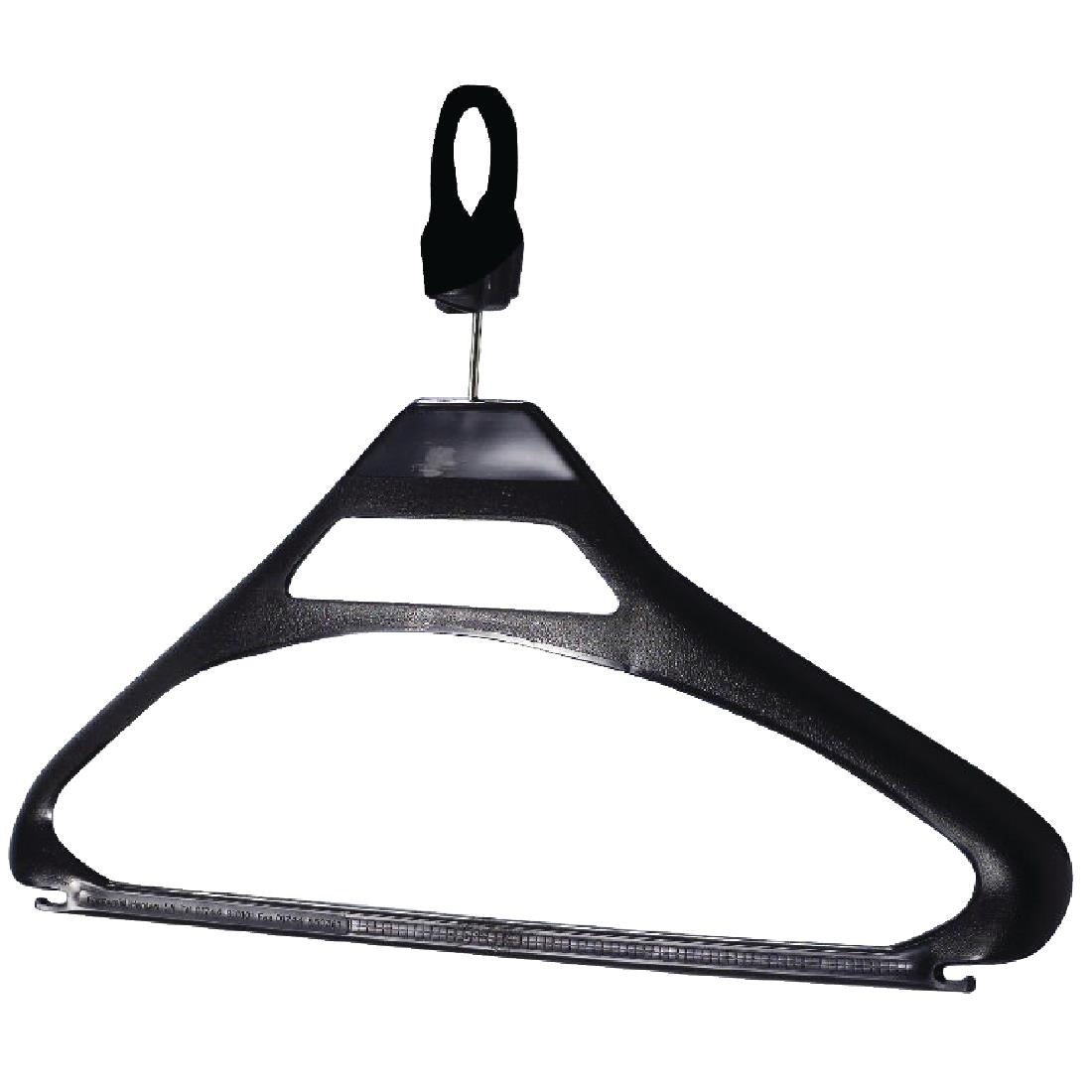 Black Polypropylene Security Hangers (Pack of 100) - W125 Commercial Hangers