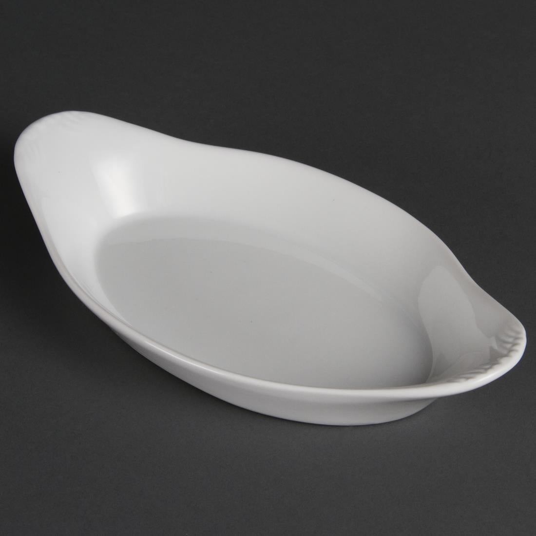 Olympia Whiteware Oval Eared Dishes 229x 127mm (Pack of 6) - W427 Olympia Crockery Olympia