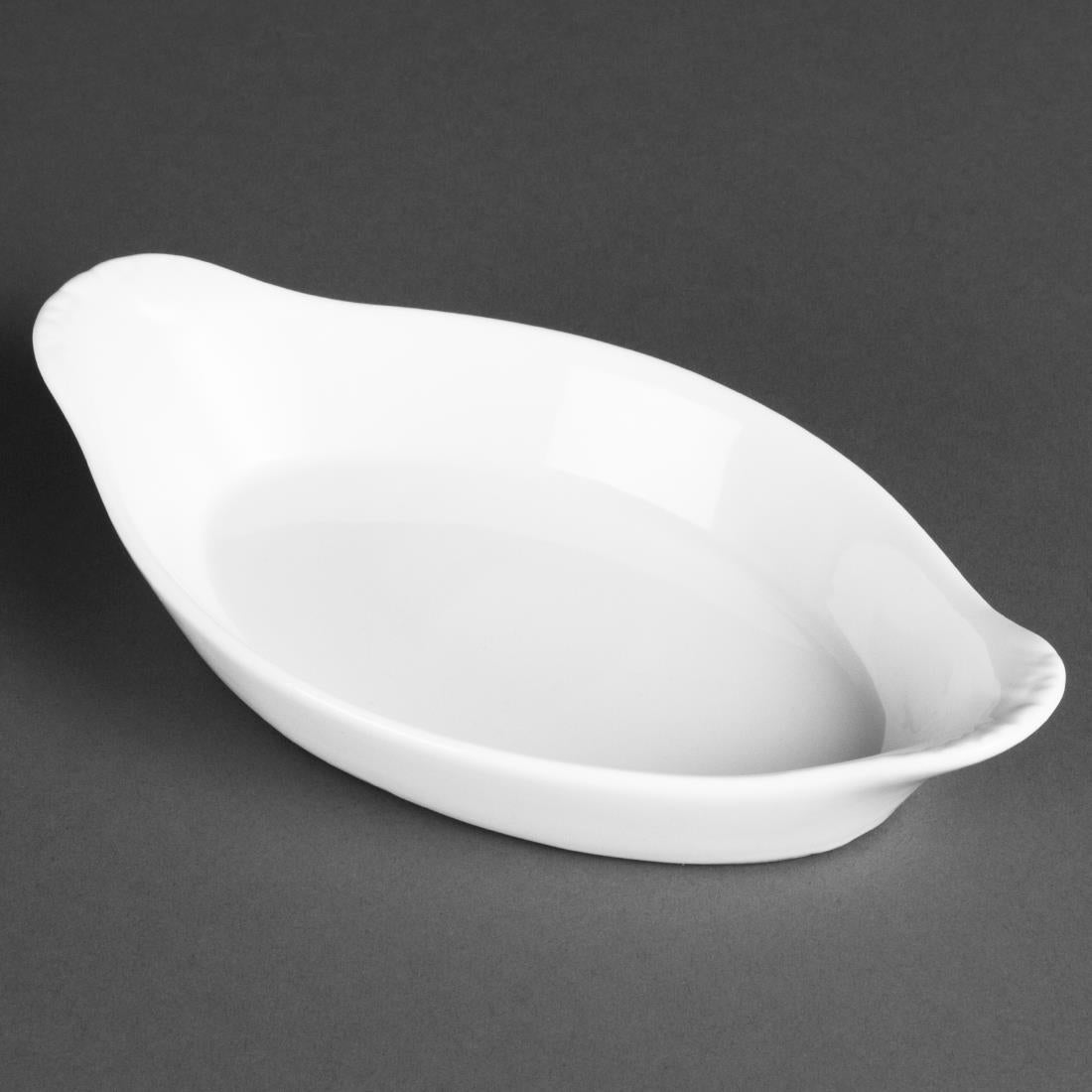Olympia Whiteware Oval Eared Dishes 204mm (Pack of 6) - W441 Olympia Crockery Olympia