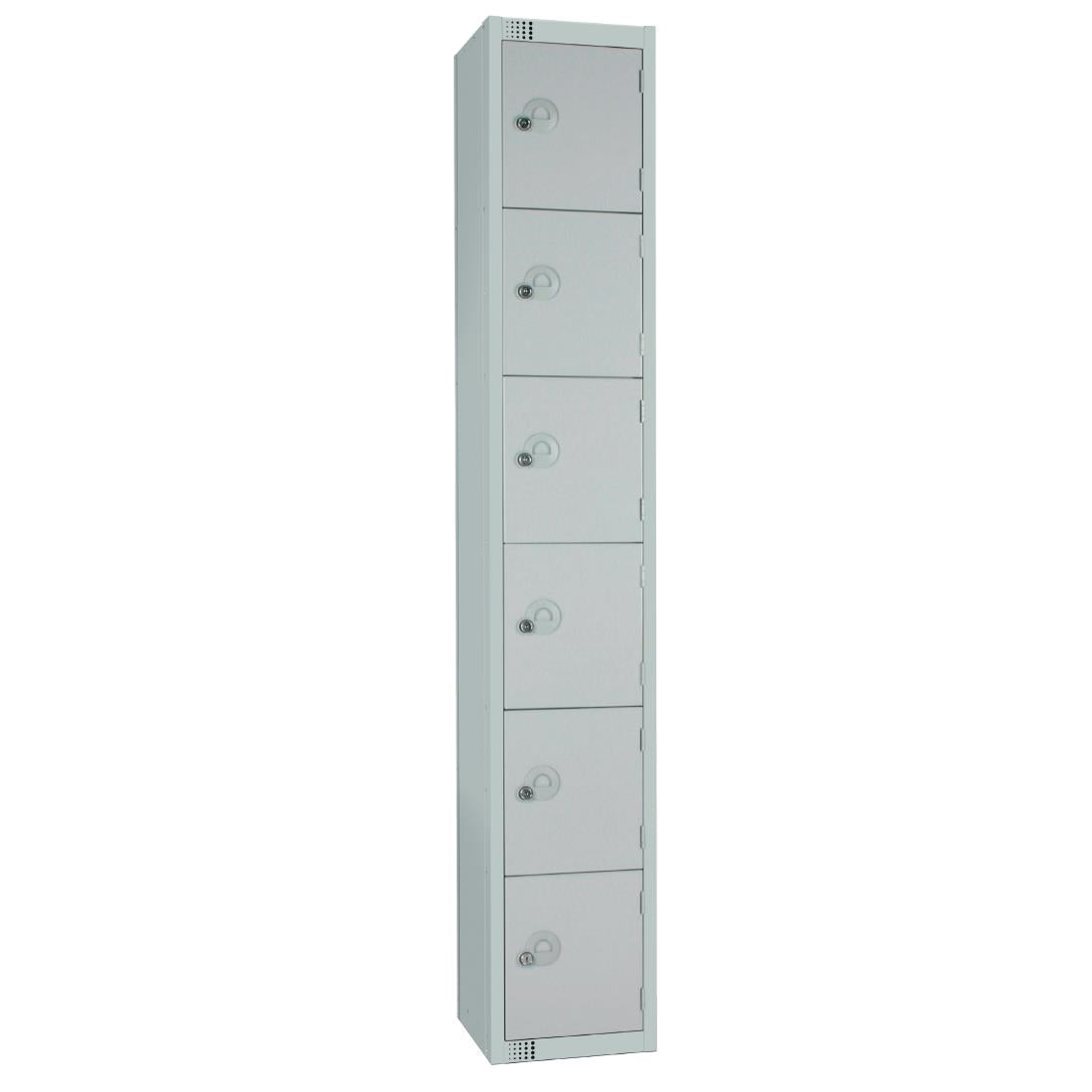 Elite Six Door Camlock Locker Grey - W933-C Steel Lockers 300mm Deep Elite Lockers