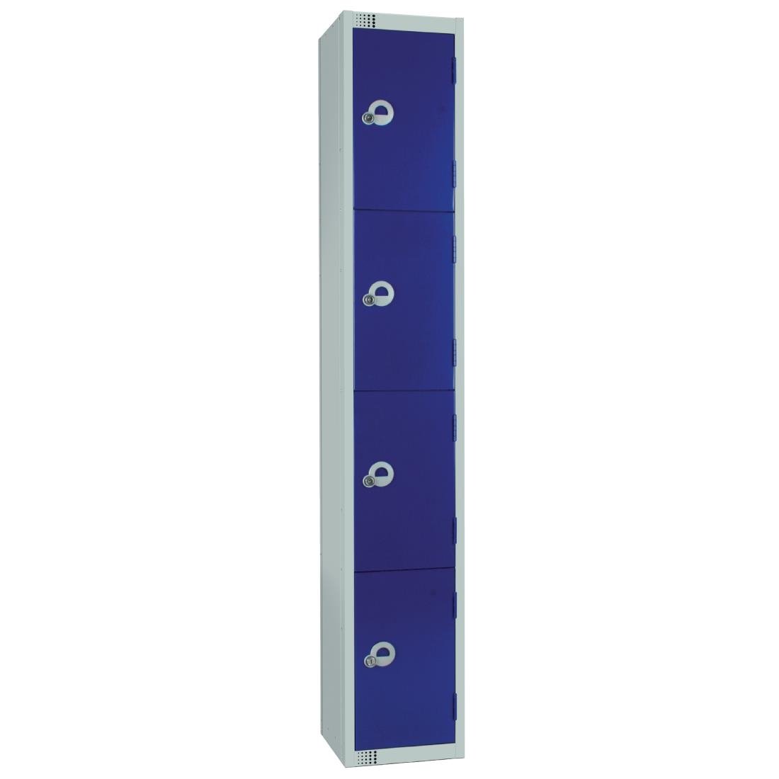 Elite Four Door Padlock Locker with Sloping Top Blue - W947-PS Steel Lockers 300mm Deep Elite Lockers