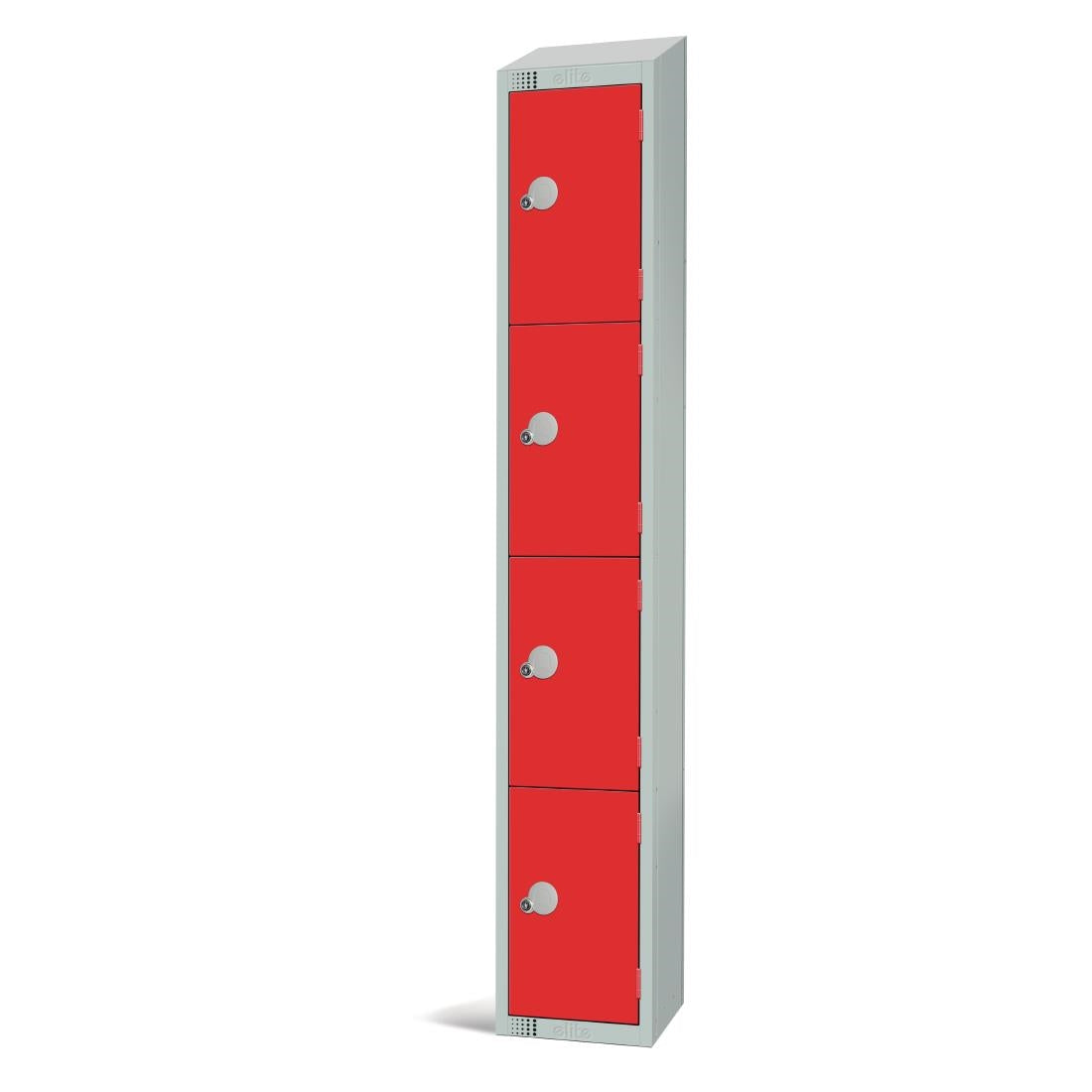 Elite Four Door Manual Combination Locker Locker Red with Sloping Top - W952-CLS Steel Lockers 300mm Deep Elite Lockers