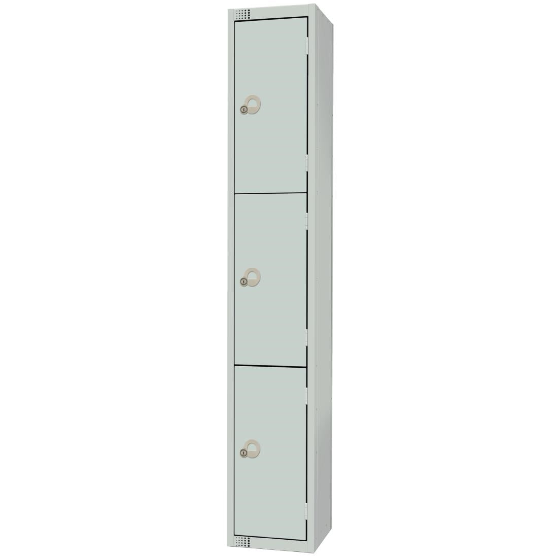 Elite Three Door Camlock Locker Grey - W961-C Steel Lockers 450mm Deep Elite Lockers