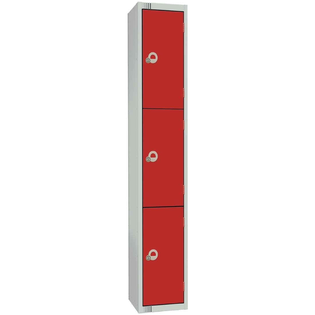Elite Four Door Manual Combination Locker Locker Red with Sloping Top - W982-CLS Steel Lockers 450mm Deep Elite Lockers