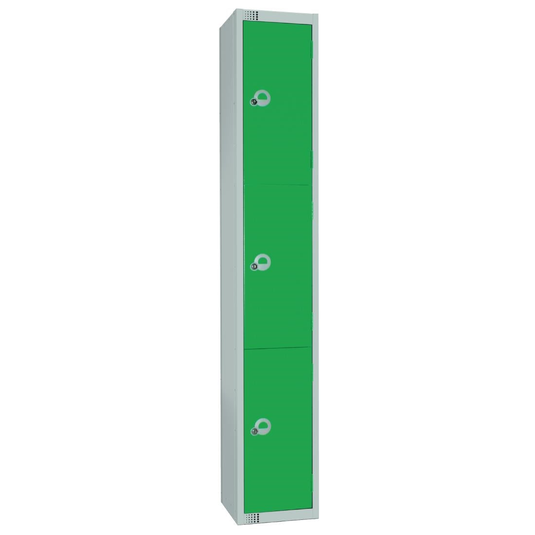 Elite Three Door Manual Combination Locker Locker Green - W986-CL Steel Lockers 450mm Deep Elite Lockers