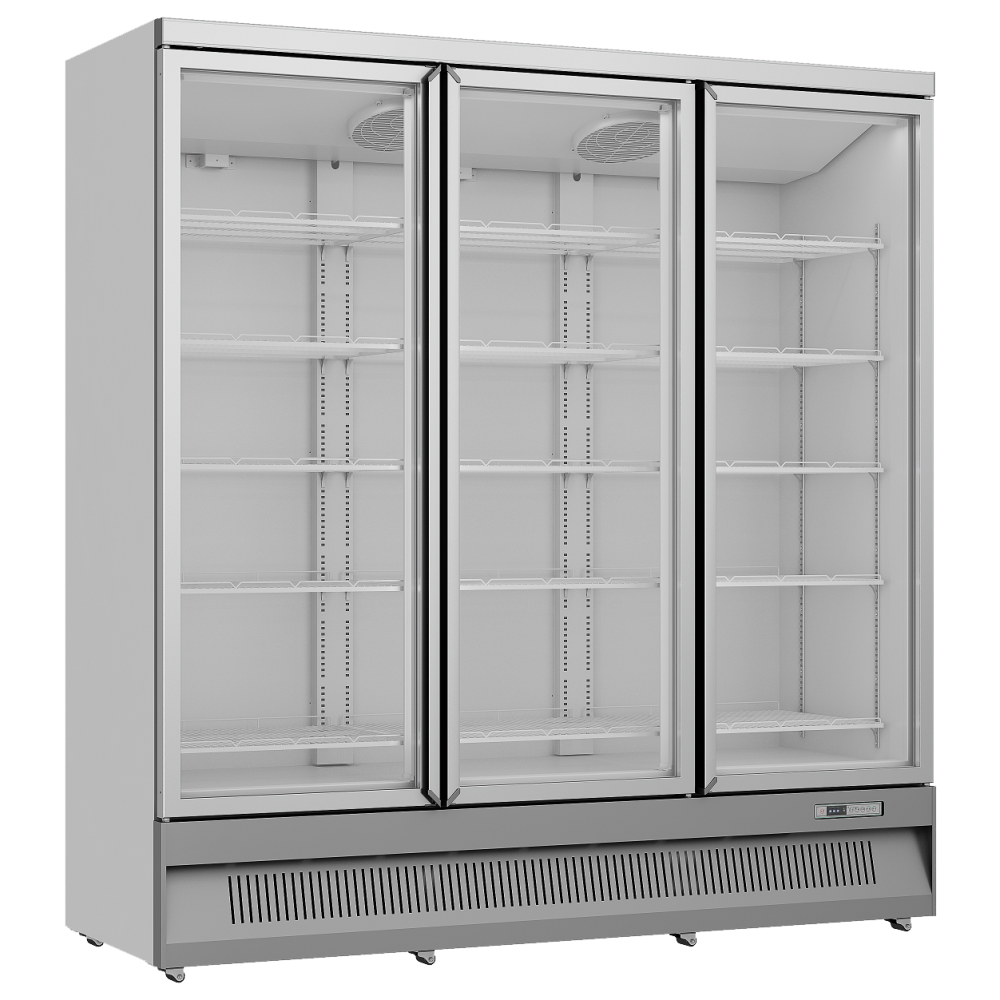 Prodis Heavy Duty Low Energy Triple Door Display Fridge | XPD1850-P-G-LE Upright Glass Door Fridges Prodis