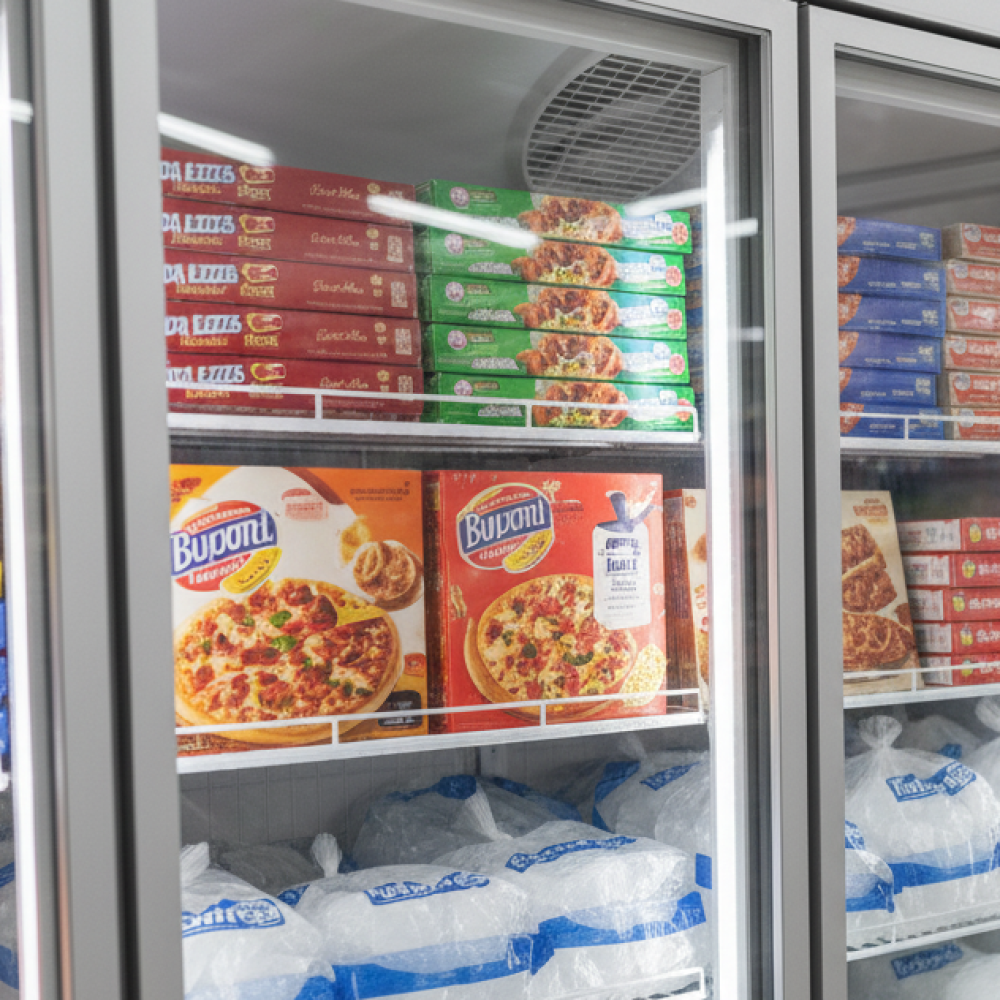 Prodis Heavy Duty Low Energy Double Door Display Freezer | XPD1250-N-G-LE
