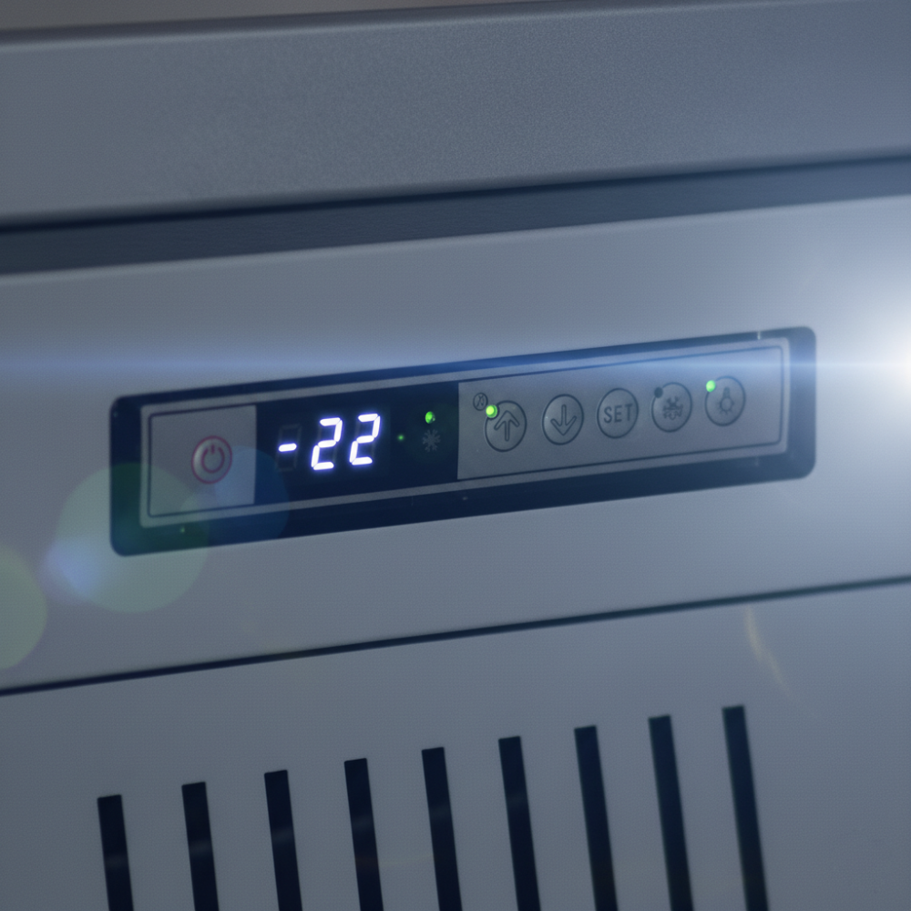 Prodis Heavy Duty Low Energy Double Door Display Freezer | XPD1250-N-G-LE